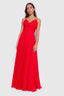 Chiffon Faith Dress with lace up back in Red color