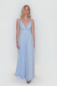 Chiffon Ella V-neck Dress in Light Blue