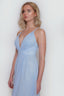 Chiffon Ella V-neck Dress in Light Blue