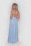 Chiffon Ella V-neck Dress in Light Blue