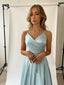 Faith Dress in Satin Powder Blue prom dress
