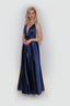 Satin Moa Dress in Dark Navy