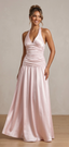 Satin Jay Drop waist pink maxi Dress