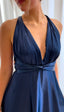 Satin Kylie Dress Dark Navy Satin muti-way wrap dress