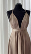 Taupe dress beige balklänning 