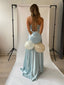 Faith Dress in Satin Powder Blue prom dress