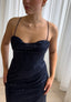 Madison Dress Navy Glittering Prom Dress Corset Top