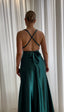 Satin Kylie Dress Dark Green Satin muti-way wrap dress