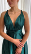 Satin Kylie Dress Dark Green Satin muti-way wrap dress