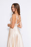 Satin Francis Dress high leg slit two straps