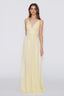 Chiffon Ella dress V-neck crosss back Dress in light yellow
