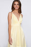 Chiffon Ella dress V-neck crosss back Dress in light yellow