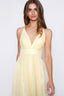 Chiffon Ella dress V-neck crosss back Dress in light yellow