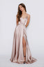 Blake Dress in Satin Taupe color