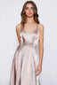 Blake Dress in Satin Taupe color