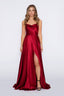 Satin Francis Dress high leg slit two straps