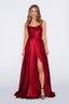Satin Francis Dress high leg slit two straps
