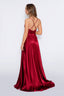 Satin Francis Dress high leg slit two straps