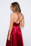 Satin Francis Dress high leg slit two straps
