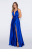 Satin Moa-Deep v Neckline Maxi Dress prom dress royal blue
