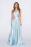 Open Back Faith Dress in Satin Powder Blue