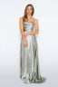 Satin Francis Dress high leg slit two straps
