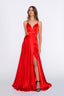 Stella Dress A-line Satin Prom dress in red color prom dress red