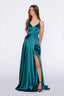 Blake Dress in Satin dark green color