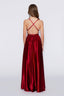 Satin Moa Dress-Open Back Deep v Neckline Maxi Dress prom dress green