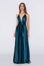 Satin Moa-Deep v Neckline Maxi Dress
